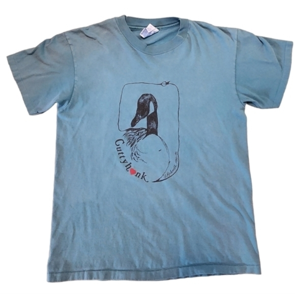 Hanes Beefy Vintage Duck Print Gutty Honk A Rockwell‎ 80's -95 Medium T Shirt